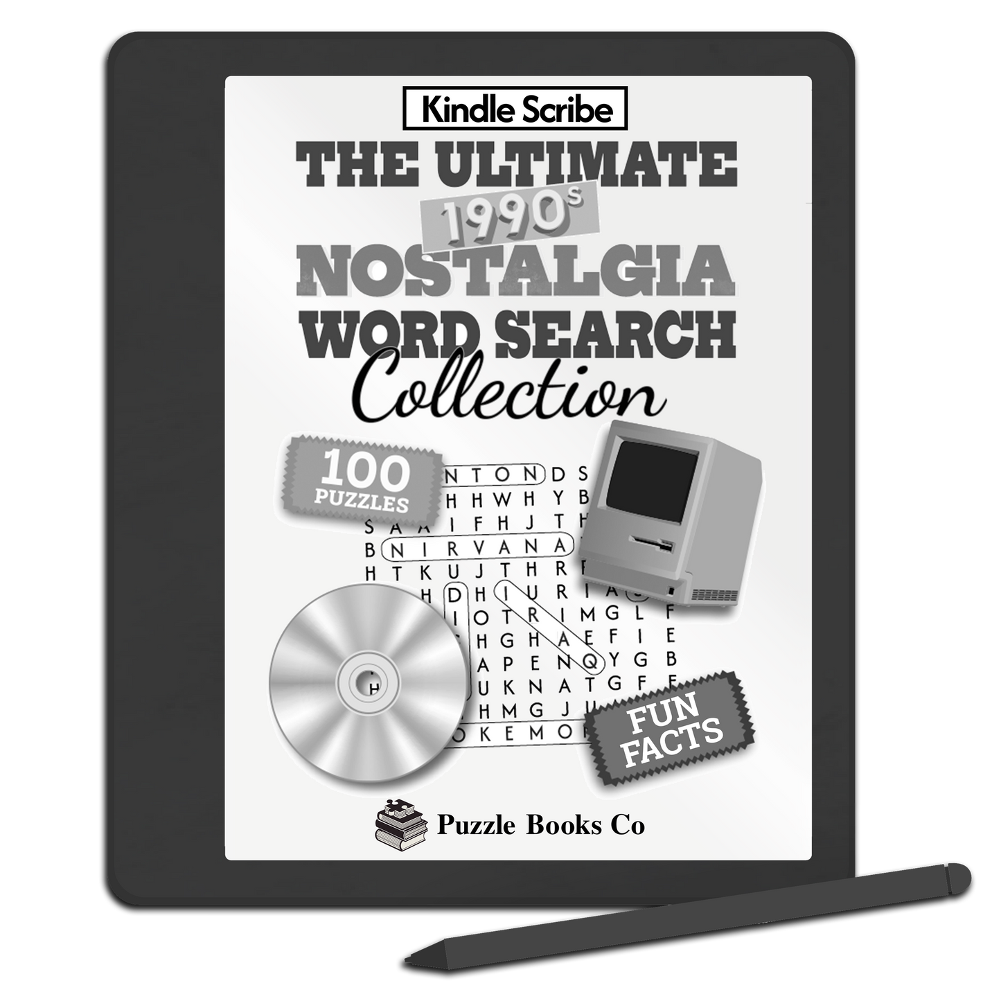 Ultimate 1990's Nostalgia Word Search Collection - eBook (for Kindle Scribe)