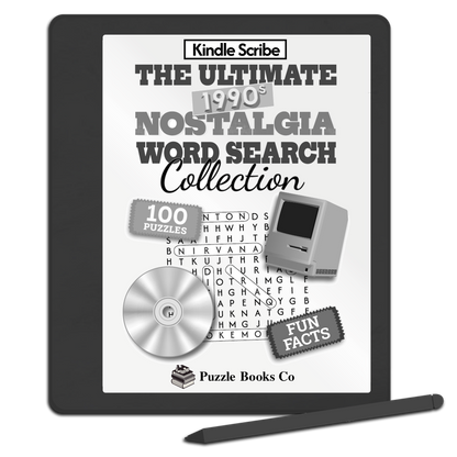 Ultimate 1990's Nostalgia Word Search Collection - eBook [Kindle Scribe]