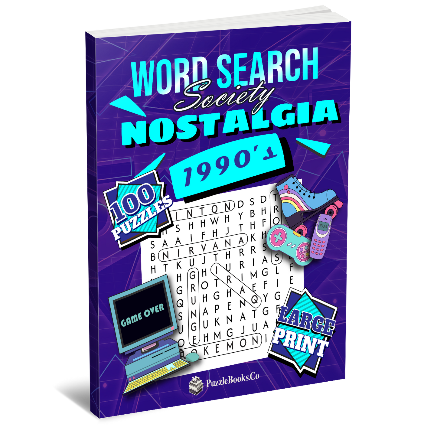Word Search Society - 1990's Nostalgia [Large Print]