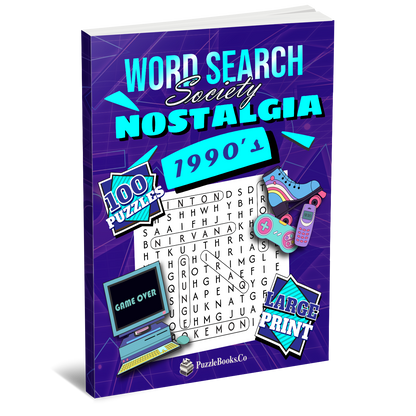 Word Search Society - 1990's Nostalgia [Large Print]
