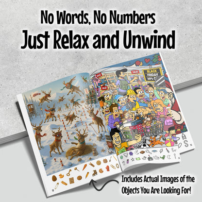 Lost And Found - Christmas Edition: Hidden Pictures Puzzle Book for Adults