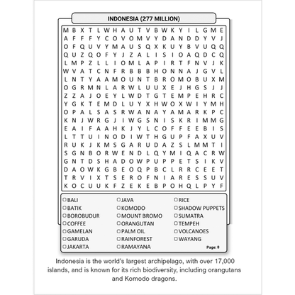 Word Search Society - World Geography [Large Print]