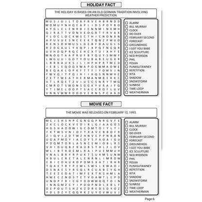 Word Search Society - Groundhog Day