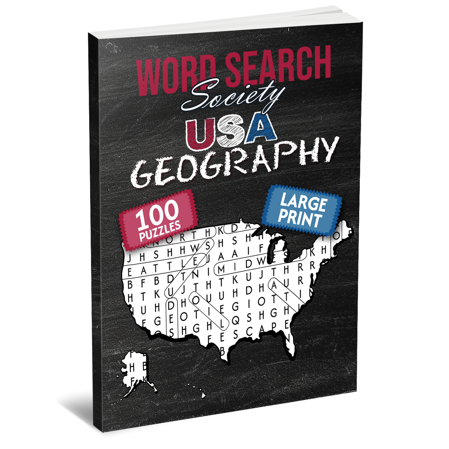 Word Search Society - USA Geography [Large Print]